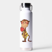 Grappige Cartoon Aap Basketbal Waterfles (Voorkant)