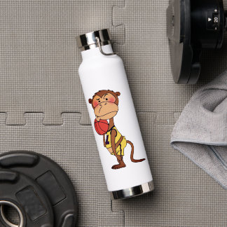 Grappige Cartoon Aap Basketbal Waterfles