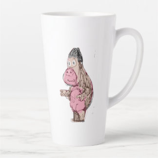 Grappige cartoon aap en maymun schets latte mok