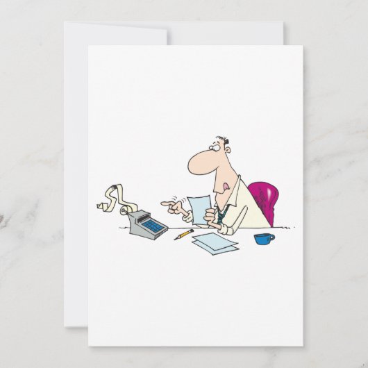 Grappige Cartoon accountant kantoorhumor Kaart (Voorkant)