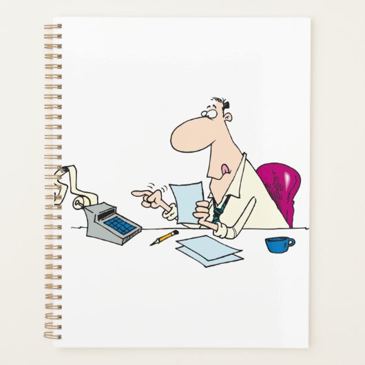 Grappige Cartoon accountant kantoorhumor Planner (Voorkant)