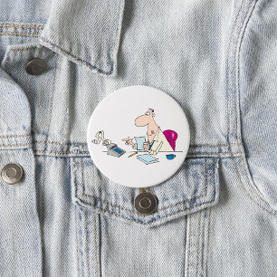 Grappige Cartoon accountant kantoorhumor Ronde Button 7,6 Cm