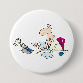 Grappige Cartoon accountant kantoorhumor Ronde Button 7,6 Cm (Voorkant)