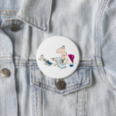 Grappige Cartoon accountant kantoorhumor Ronde Button 7,6 Cm (In situ)