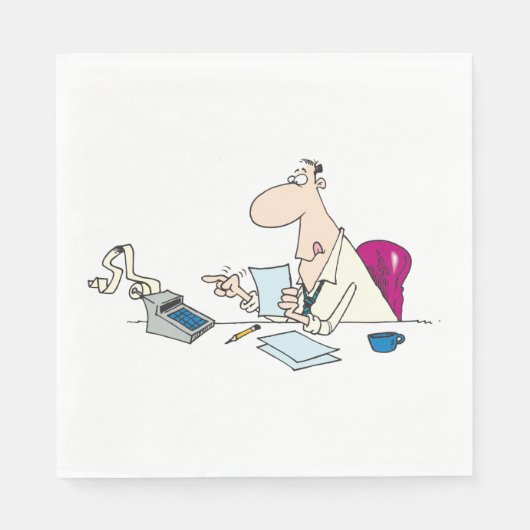 Grappige Cartoon accountant kantoorhumor Servet (Voorkant)