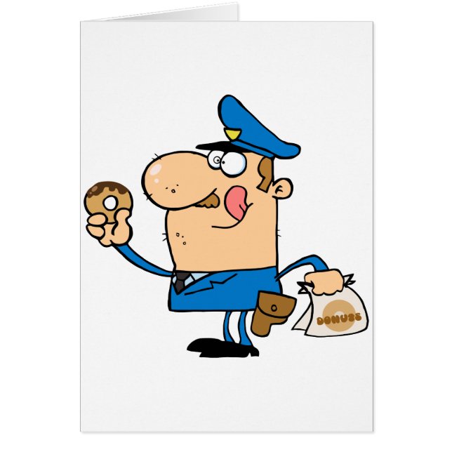 grappige cartoon agent die donuts eet (Voorkant)