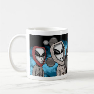 Grappige Cartoon Alien Mok   Schattige Sci-Fi 