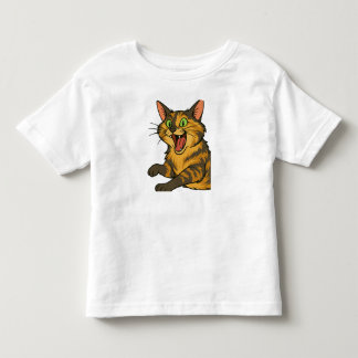 Grappige Cartoon Angry Cat Illustratie Kinder Shirts