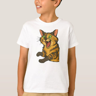 Grappige Cartoon Angry Cat Illustratie T-shirt