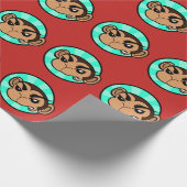 GRAPPIGE CARTOON ANGRY MONKEY INPAKPAPIER (Hoek)