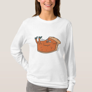 Grappige cartoon antropomorfe pompoentaart t-shirt