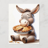 Grappige Cartoon Apple Pie Donkey Briefkaart (Voorkant)