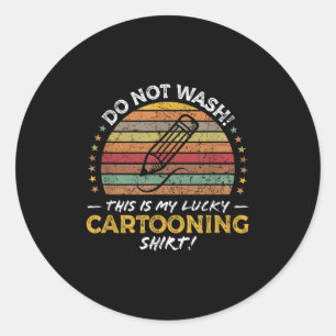 Grappige Cartoon Artist, Cartoon Drawings Quote Gr Ronde Sticker