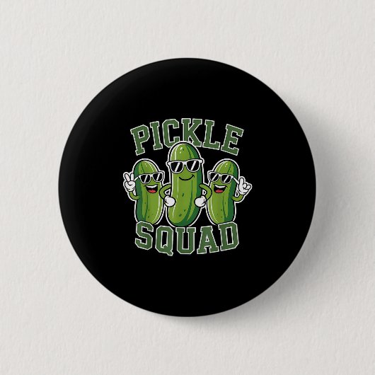 Grappige Cartoon Augurken Liefhebber Dill Doe Grap Ronde Button 5,7 Cm (Voorkant)