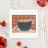 Grappige Cartoon BBQ Grill met Tangen en Spiesjes Servet (Insitu)