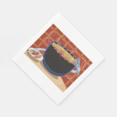 Grappige Cartoon BBQ Grill met Tangen en Spiesjes Servet (Hoek)