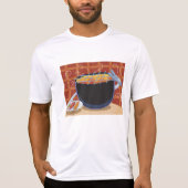Grappige Cartoon BBQ Grill met Tangen en Spiesjes T-shirt (Voorkant)