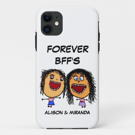 Grappige Cartoon Beste Vrienden BFF's Case-Mate iPhone Case (Achterkant)