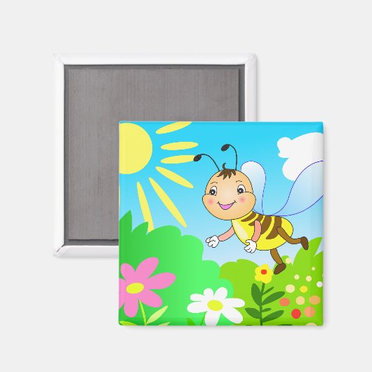 grappige cartoon bij magneet (Voorkant / Achterkant)