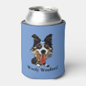 Grappige Cartoon Border Collie Koelbox voor Blikje Blikjeskoeler (Blikje Voorkant)