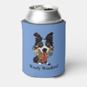 Grappige Cartoon Border Collie Koelbox voor Blikje Blikjeskoeler (Blikje Achterkant)