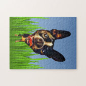 Grappige Cartoon Boston Terrier 252-delige Puzzel (Horizontaal)