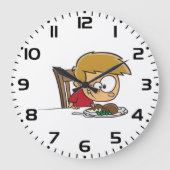 Grappige Cartoon Boy enthousiast voor het diner Grote Klok (Voorkant)