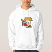 Grappige Cartoon Boy enthousiast voor het diner Hoodie (Voorkant)