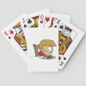 Grappige Cartoon Boy enthousiast voor het diner Pokerkaarten (Achterkant)