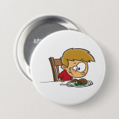 Grappige Cartoon Boy enthousiast voor het diner Ronde Button 7,6 Cm (Voorkant /achterkant)