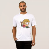 Grappige Cartoon Boy enthousiast voor het diner T-shirt (Voorkant volledig)