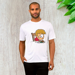 Grappige Cartoon Boy enthousiast voor het diner T-shirt