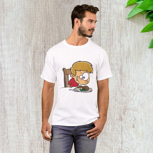 Grappige Cartoon Boy enthousiast voor het diner T-shirt