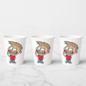 Grappige Cartoon Boy met Braces Smile Papieren Bekers