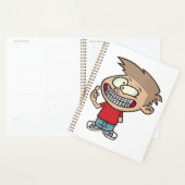 Grappige Cartoon Boy met Braces Smile Planner (Display)