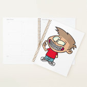 Grappige Cartoon Boy met Braces Smile Planner