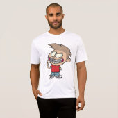 Grappige Cartoon Boy met Braces Smile T-shirt (Voorkant volledig)