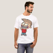 Grappige Cartoon Boy met Braces Smile T-shirt (Voorkant volledig)