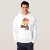 Grappige Cartoon Boy met Chocolade Verjaardagstaar Hoodie (Voorkant volledig)