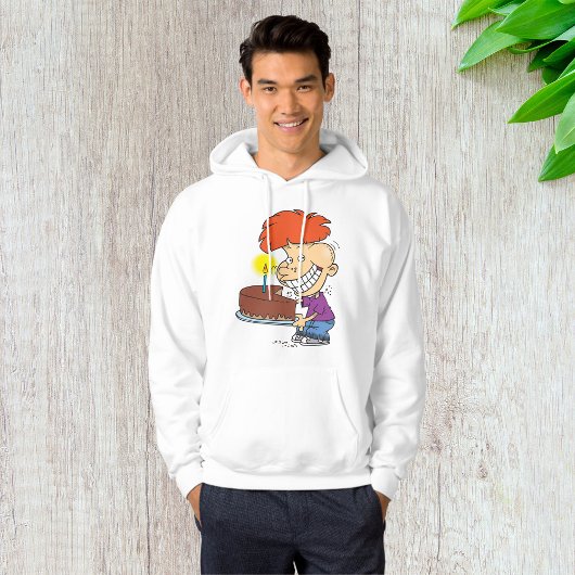 Grappige Cartoon Boy met Chocolade Verjaardagstaar Hoodie