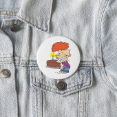 Grappige Cartoon Boy met Chocolade Verjaardagstaar Ronde Button 7,6 Cm