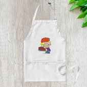 Grappige Cartoon Boy met Chocolade Verjaardagstaar Standaard Schort