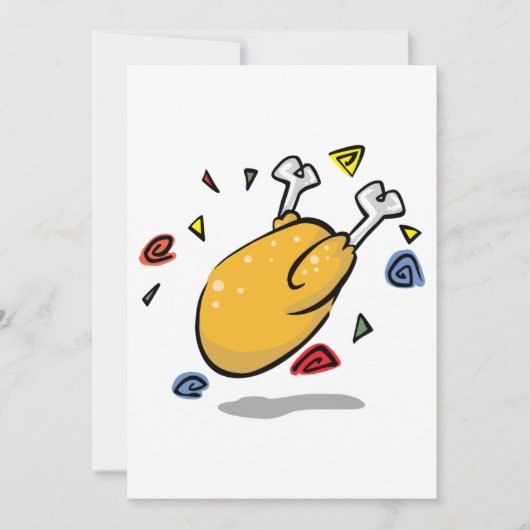 Grappige Cartoon Braden Kip Valt Kaart (Voorkant)