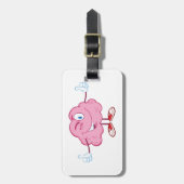 Grappige Cartoon brein knipogend personage duimen  Bagagelabel (Voorkant verticaal)