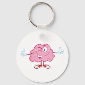 Grappige Cartoon brein knipogend personage duimen  Sleutelhanger (Voorkant)