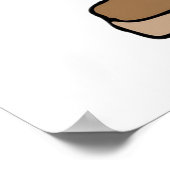 Grappige Cartoon Bruine Koe met Bell Boerderij Ani Poster (Hoek)