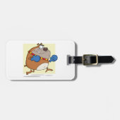 Grappige Cartoon Bulldog Boxer Dog Bagagelabel (Voorkant horizontaal)