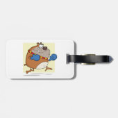 Grappige Cartoon Bulldog Boxer Dog Bagagelabel (Achterkant horizontaal)