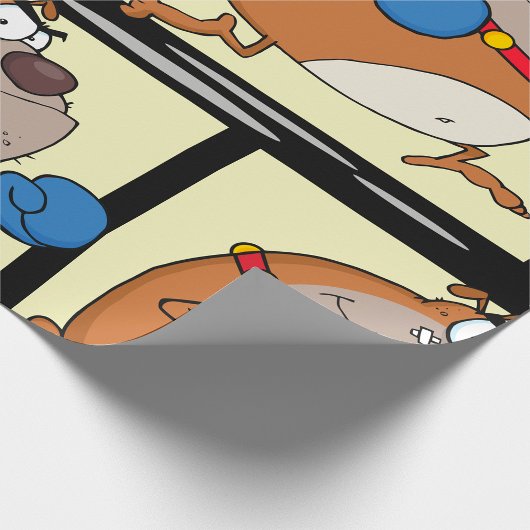 Grappige Cartoon Bulldog Boxer Dog Cadeaupapier
