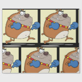 Grappige Cartoon Bulldog Boxer Dog Cadeaupapier (Vlak)